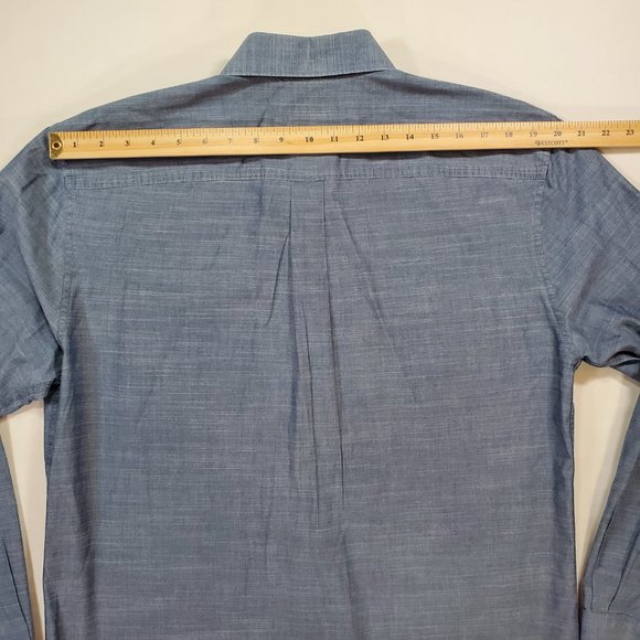 Johnnie-O Shirt Mens Large Chambray Tailored Fit Casual Button Up Coastal Preppy - Picture 10 of 14